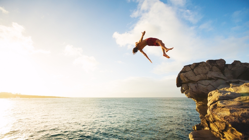 cliff diving