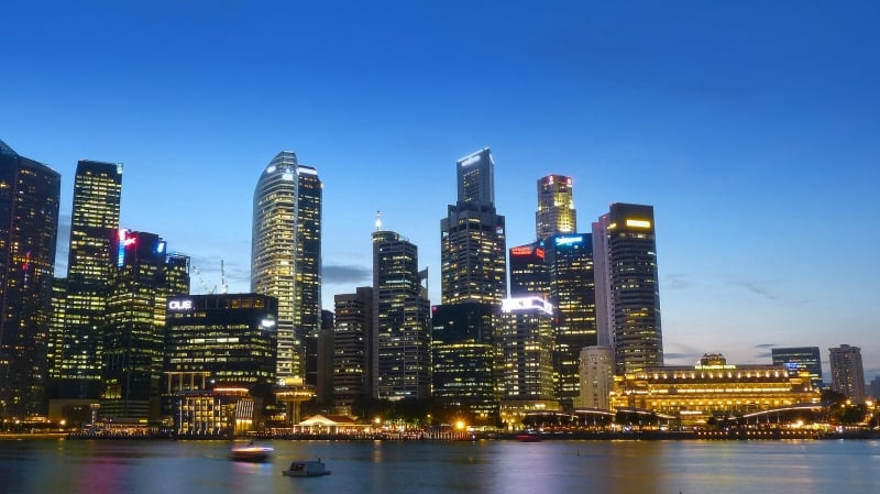 singapore buildings night