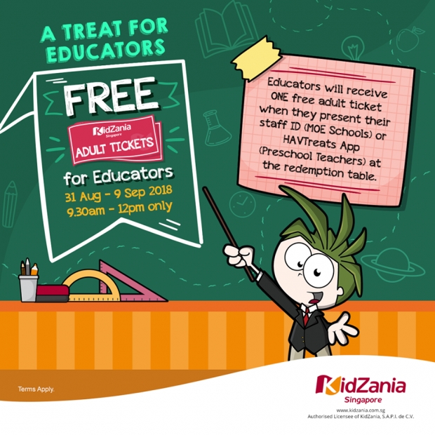 A Treat for Educators – Redeem a FREE Adult Ticket to KidZania Singapore
