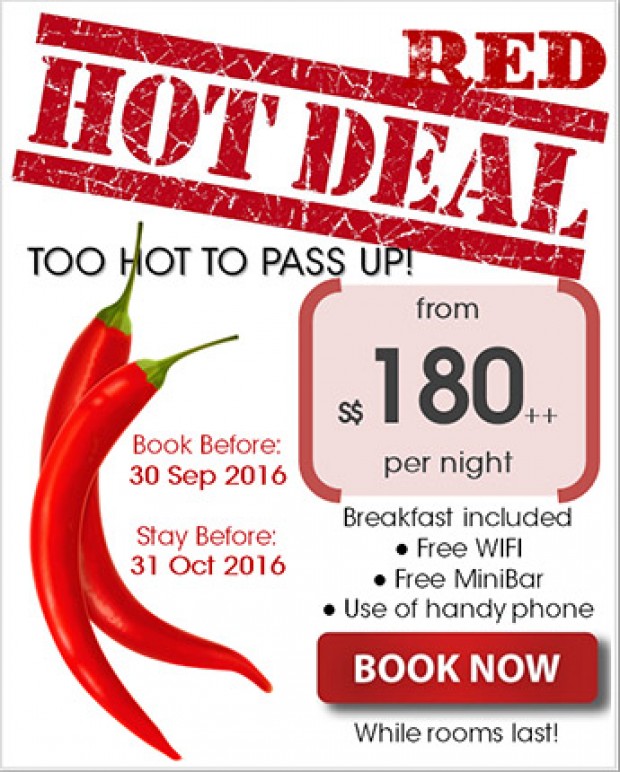 Red Hot Deal from SGD180 at Wangz Hotel