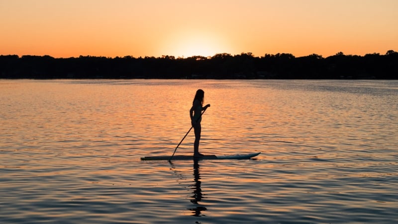 paddleboarding