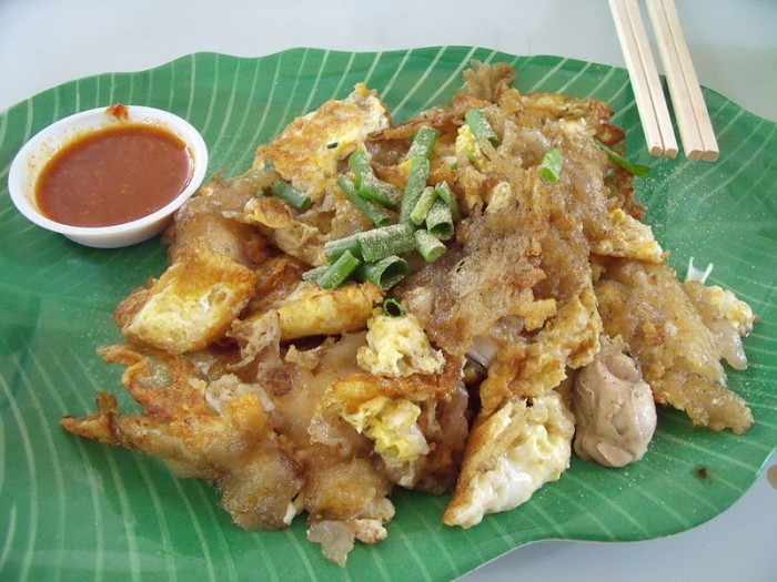 Fried oyster omelet