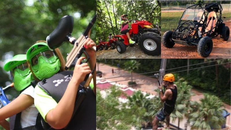 go kart, buggy, flying fox activities