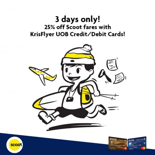 3 Days Only - 25% Off Scoot Fares with UOB Cards
