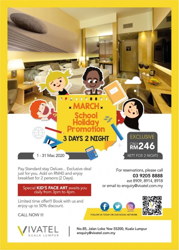 Cheap Hotel Accommodation Deals March School Holiday Promotion At Vivatel Kuala Lumpur