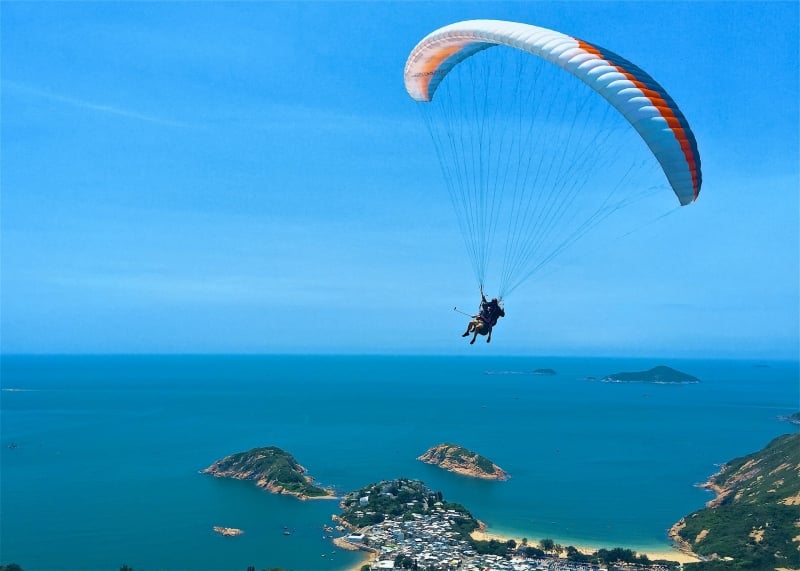 paragliding adventure over the sea