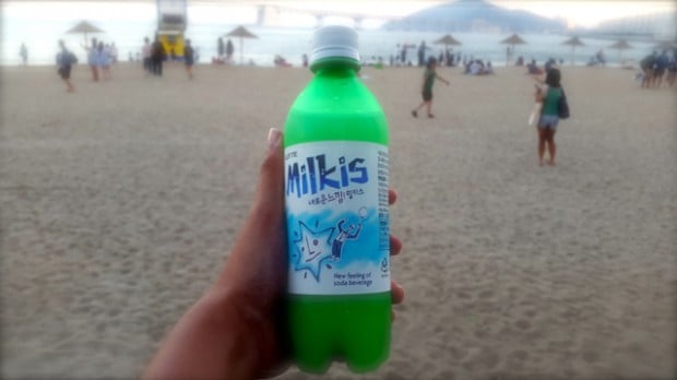 a bottle of Milkis