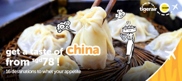 Get a Taste of China from SGD78 with Tigerair