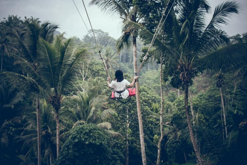 things to do in ubud: jungle swing