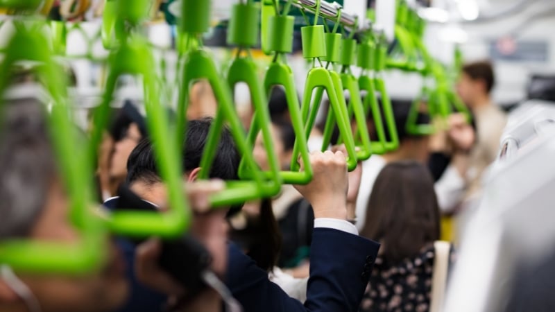 interior of a train in tokyo japan