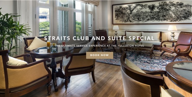 Save 20% with Straits Club and Suite Special at The Fullerton Hotel Singapore