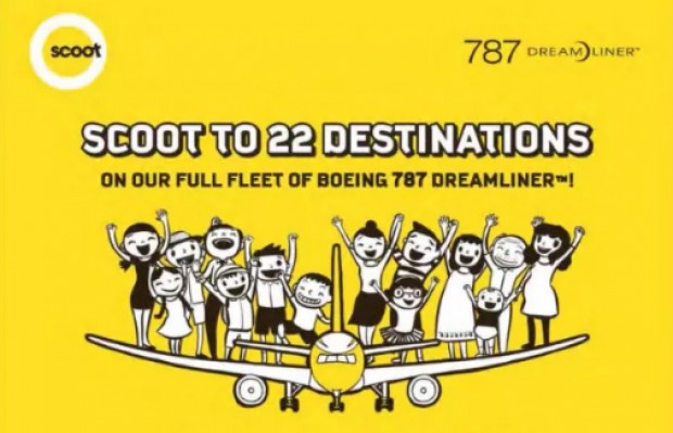 Scoot to 22 Destinations from SGD51 on Boeing 707 Dreamliner