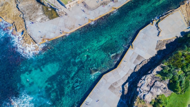 clovelly beach aerial view