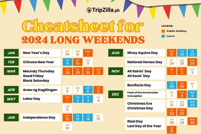 2024 Holidays & Long Weekends in the Philippines