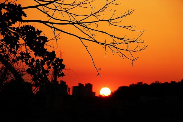 autumn sunset in seoul