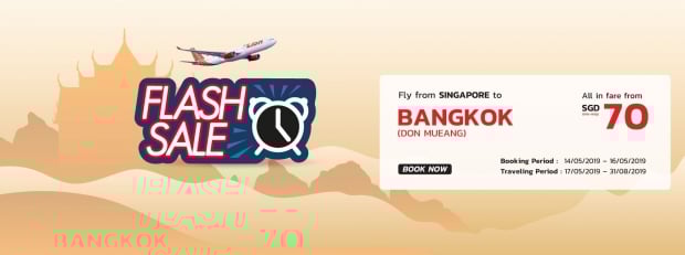 Flash Sale - Fly to Bangkok from SGD70 with Thai Lion Air