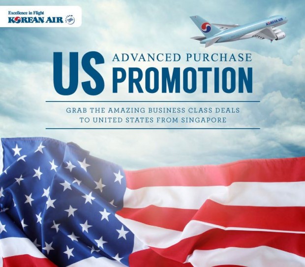 Advance Purchase Business Class Deal to USA with Korean Air from SGD5,773