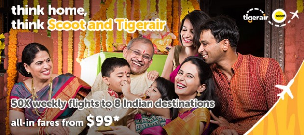 Fly to India with Tigerair from SGD119