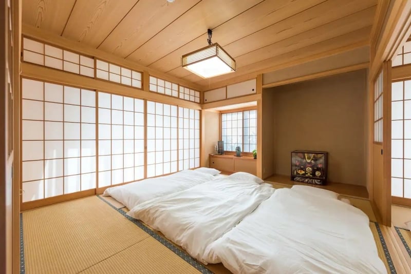 tatami and futon from Japanese house airbnb