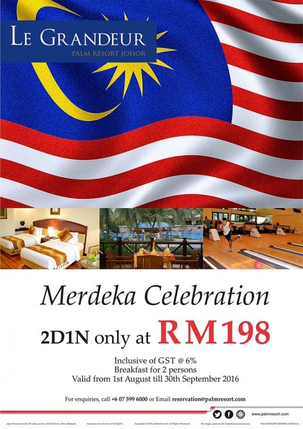 Merdeka Celebration from RM198 at Le Grandeur Palm Resort