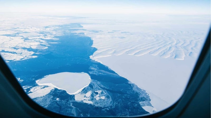 flying over antarctica