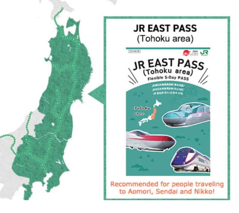 jr east pass tohoku service area map
