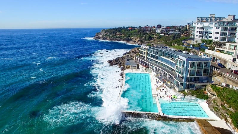 bondi icebergs swimming club aerial view