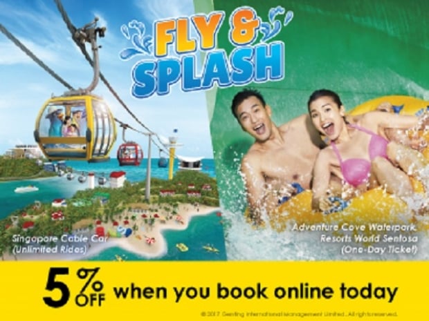 Fly and Splash Combo Ticket from SGD71 with One Faber Group Attraction