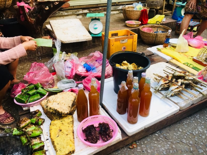 Street food at Luang Prabang Morning Market