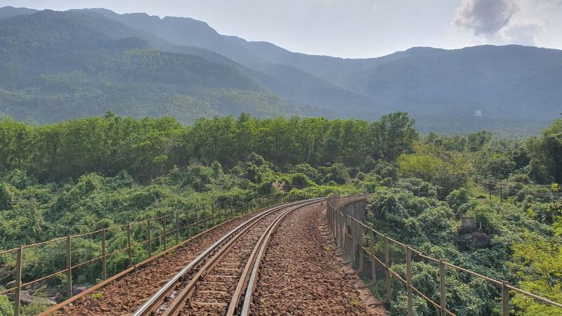 train road at Hai Van mountain pass, Vietnam