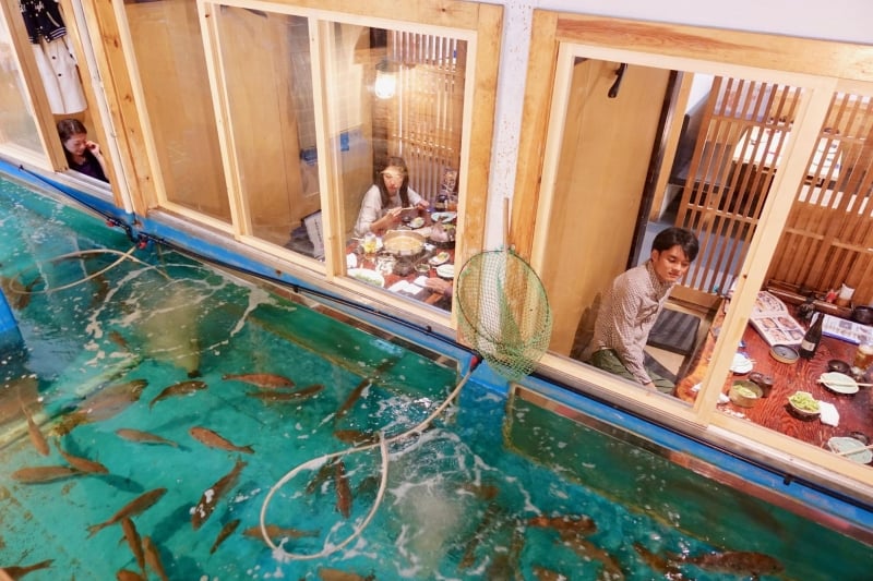 Fish for Your Own Dinner at Zauo Fishing Restaurant in Tokyo, Japan