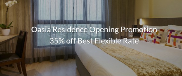 Oasia Residence Opening Special with 35% Savings via Far East Hospitality