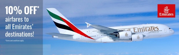 Up to 10% Savings to Emirates Flights with NTUC Card