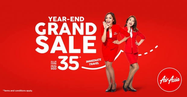 Year-End Grand Sale on Flights in AirAsia from SGD35