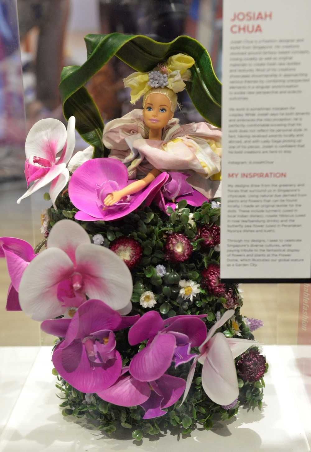 Barbie with orchid dress
