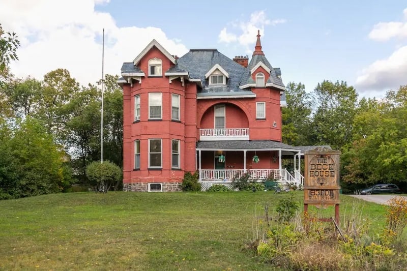 halloween airbnb secluded red mansion