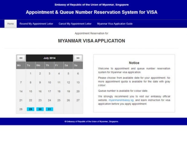 Myanmar Visa in Singapore