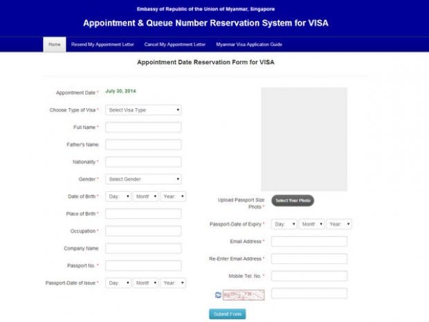 Myanmar Visa in Singapore