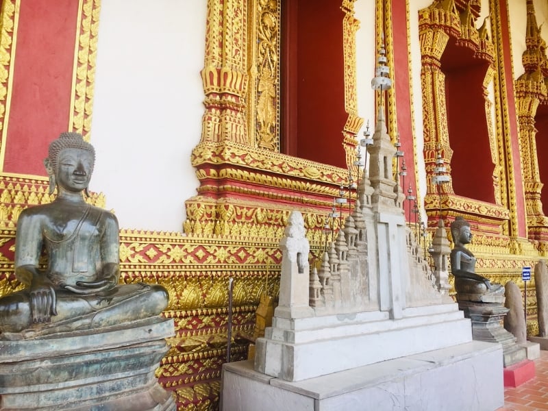 Outside the main hall at Ho Phra Keo Museum