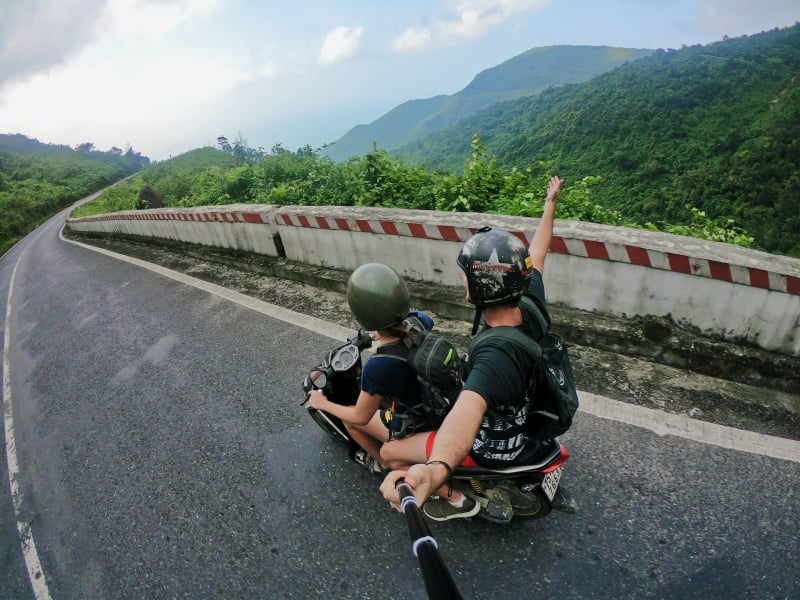 travelling on motorcycle