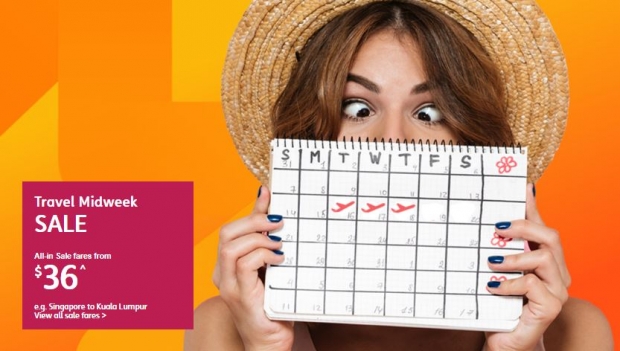 Travel Midweek Sale in Jetstar with Fares from SGD36
