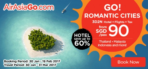 Go Romantic Cities with AirAsiaGo Travel Deals from SGD90