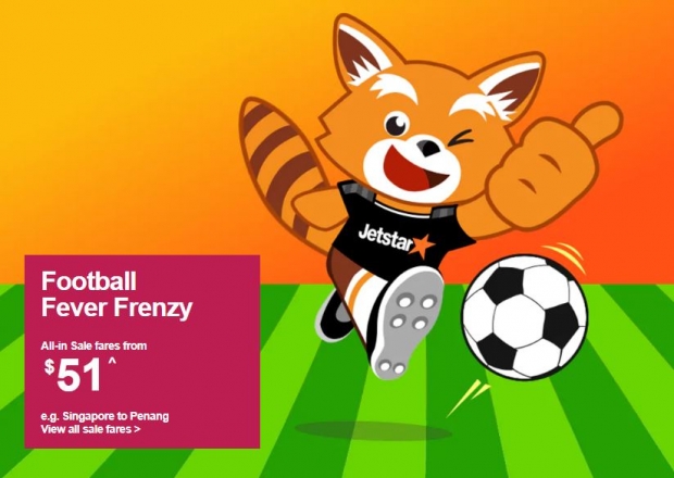 Football Fever Frenzy. Book your Flight from SGD51 with Jetstar