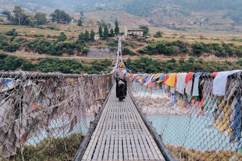 bhutan trans trail - punakha suspension bridge