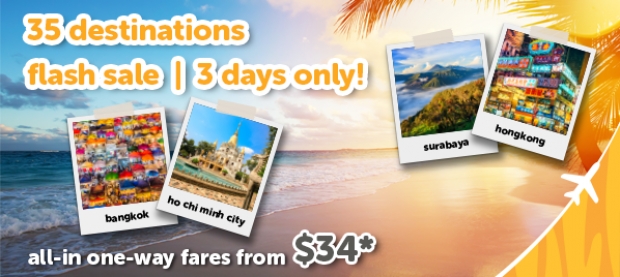 FLASH SALE | 35 Destinations on Sale for 3 Days in Tigerair