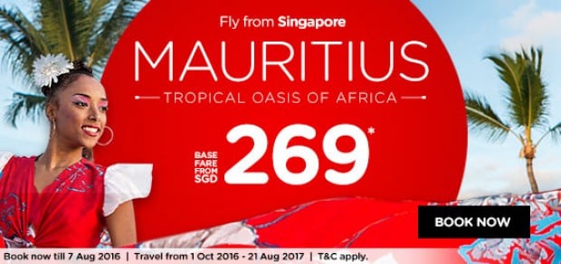 Fly to Mauritius with AirAsia from SGD269*