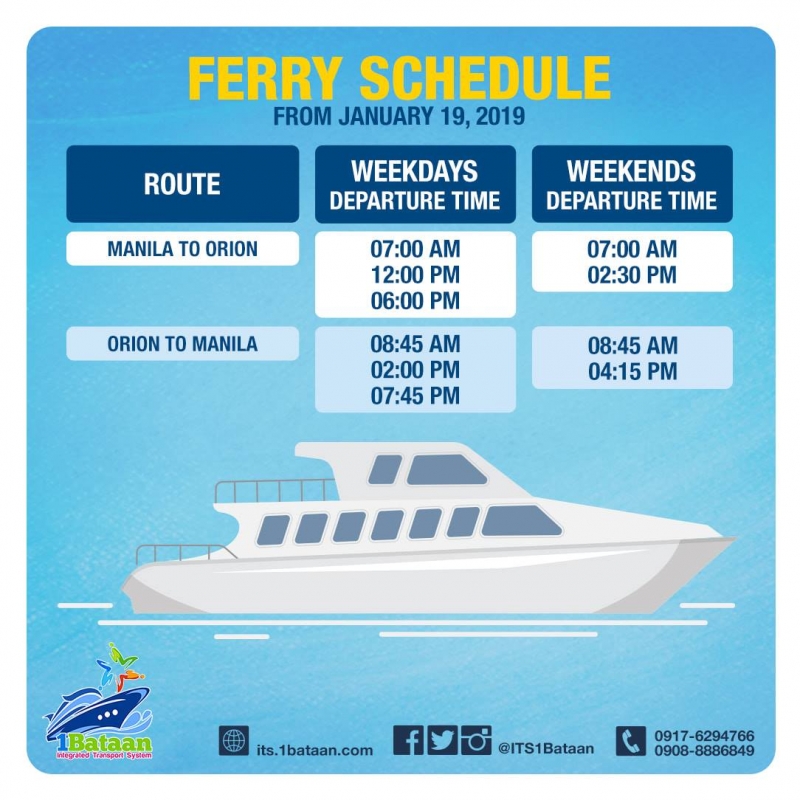 manila bataan ferry schedule