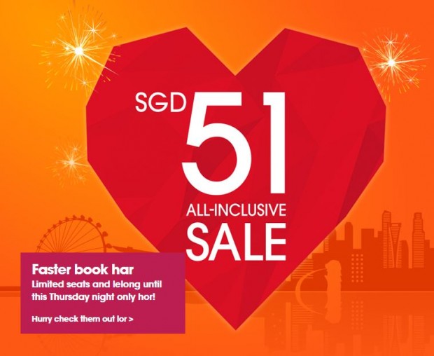 Book and Fly from SGD51 All-inclusive Sale with Jetstar