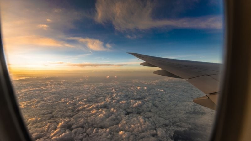 plane window view