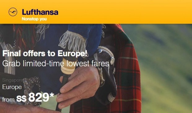 Fly to Europe with Lufthansa from SGD829